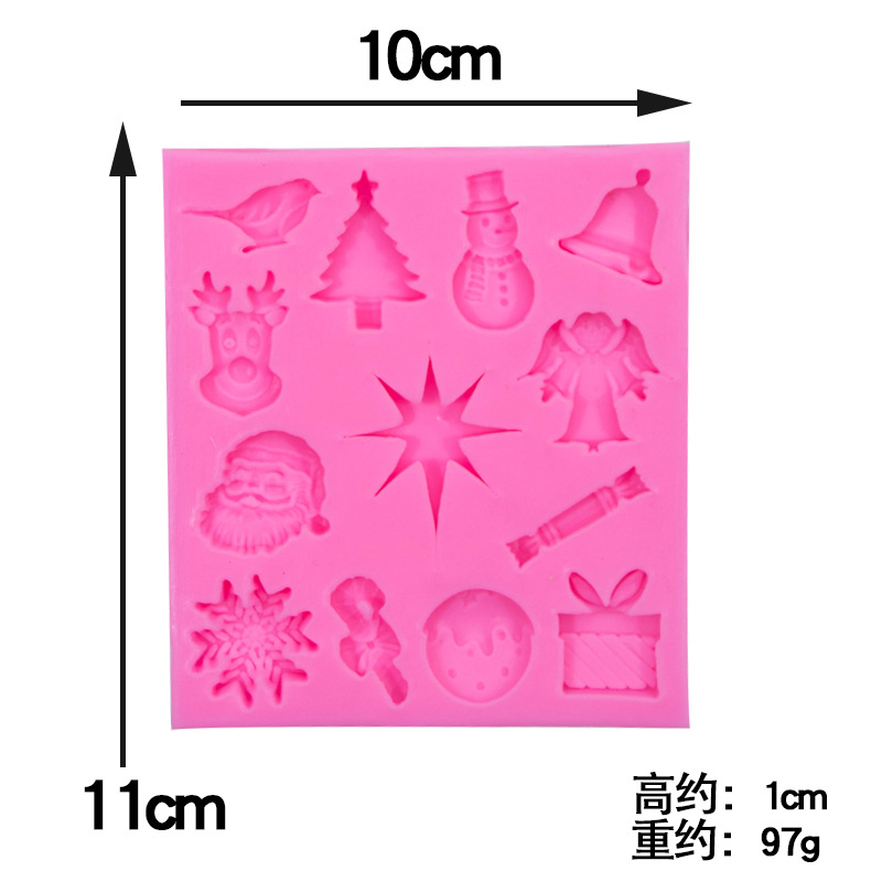 Invierno copo de nieve guantes sombrero silicona molde DIY regalo Navidad muñeco chocolate decoración la torta