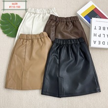 女童皮裙半身裙洋气百搭字裙2025新款中大童包臀裙洋气拉链裙外贸