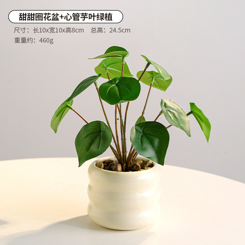 Oficina de escritorio de imitación de plantas verdes suculentas macetas interiores cerámicas adornos en plantas biónicas falsas flores bonsai