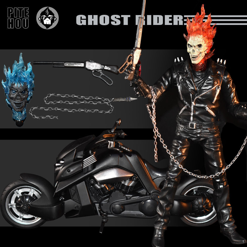 (2개) MARVEL GHOST KNIGHT X-MEN SOUL CHARIOT SKULL 9 인치 액션 피규어 인형 손으로 만든 모델 장난감