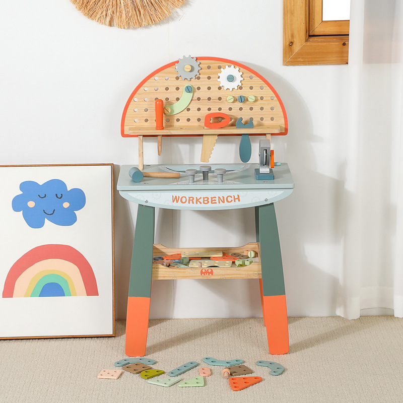 나무 어린이 놀이 집 시뮬레이션 드라이버 교육 분해 도구 상자 조립 도구 테이블 소년 장난감