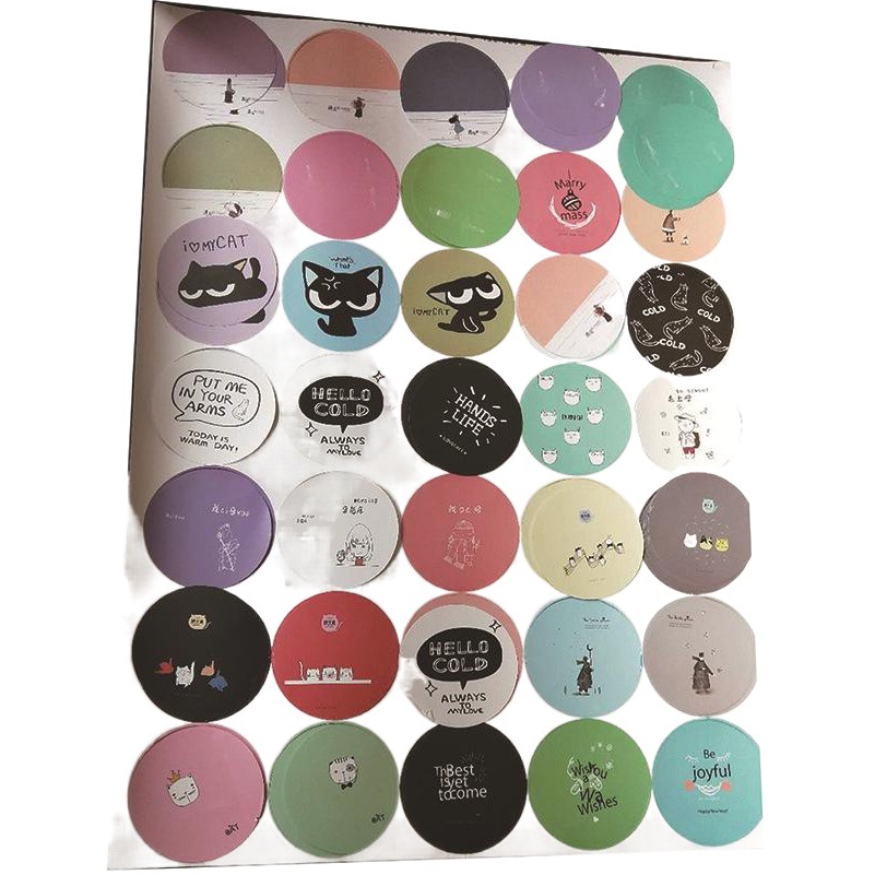 Cosmetic Mirror Korean Version Cute Mini Cosmetic Mirror Portable Small Round Mirror Cartoon Tinplate Mirror Manufacturer Wholesale