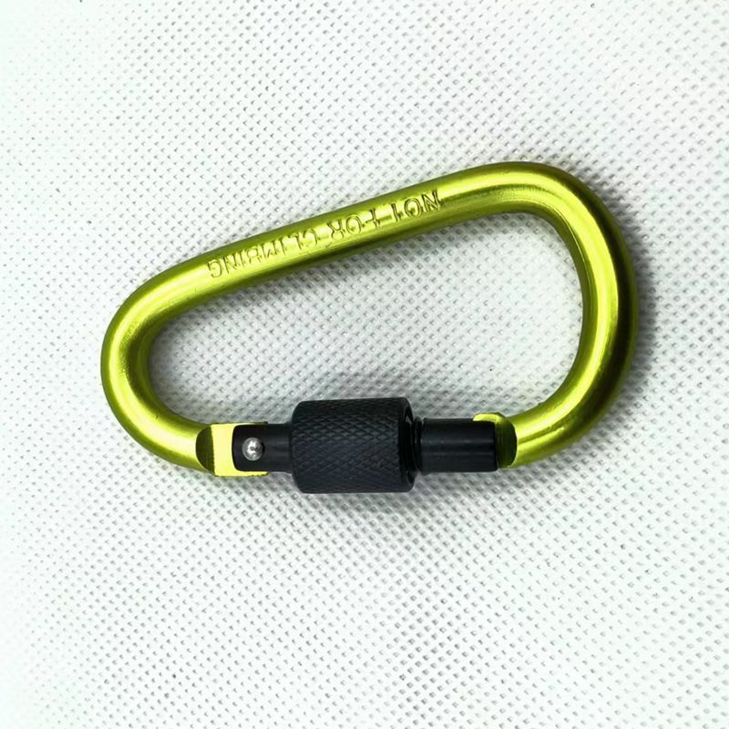 Venta directa de fábrica negrita No. 8 con gancho de bloqueo mosquetón en forma de D rápido colgante tuerca hebilla colgante hebilla de aleación de aluminio