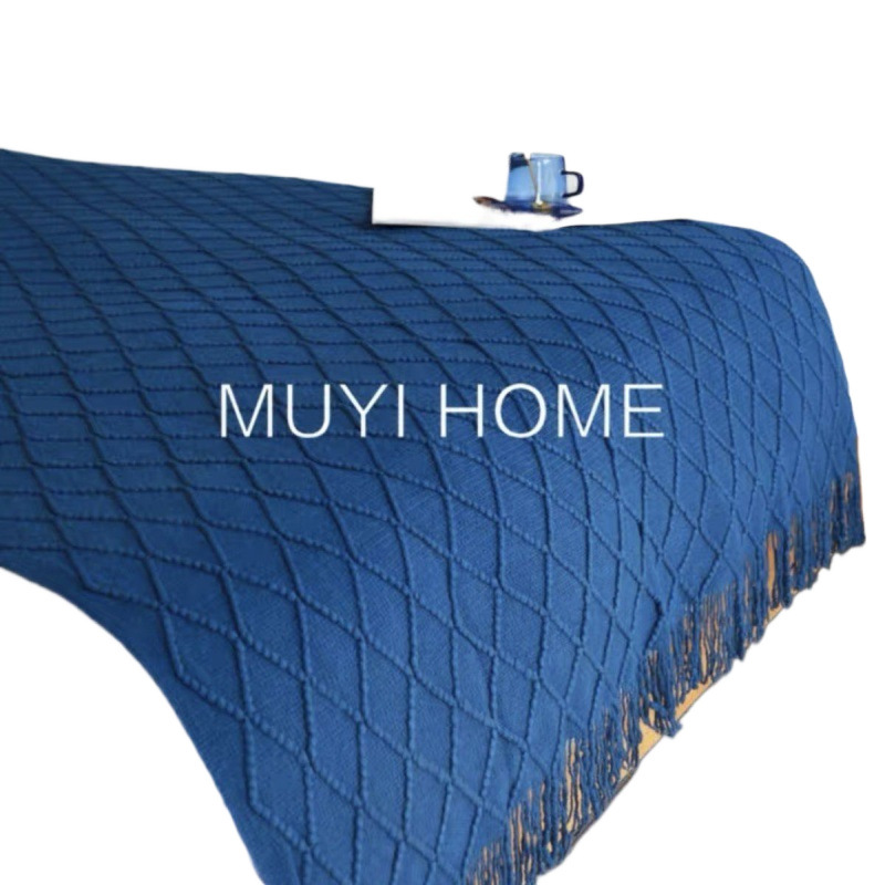 Bandera de cama cama manta de cola de cama lujoso retro simple toallas de cubierta de cama decoración de red jacquard bordilla