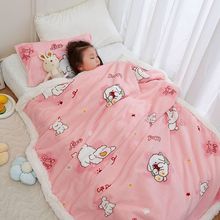 儿童毛毯幼儿园盖毯婴儿包被超柔双层加厚羊羔绒秋冬款宝宝毛毯