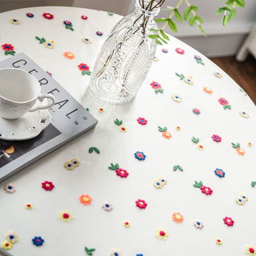 Yimanqiyun tablecloth color embroidered flowers cake photography background embroidered prop cloth white tablecloth