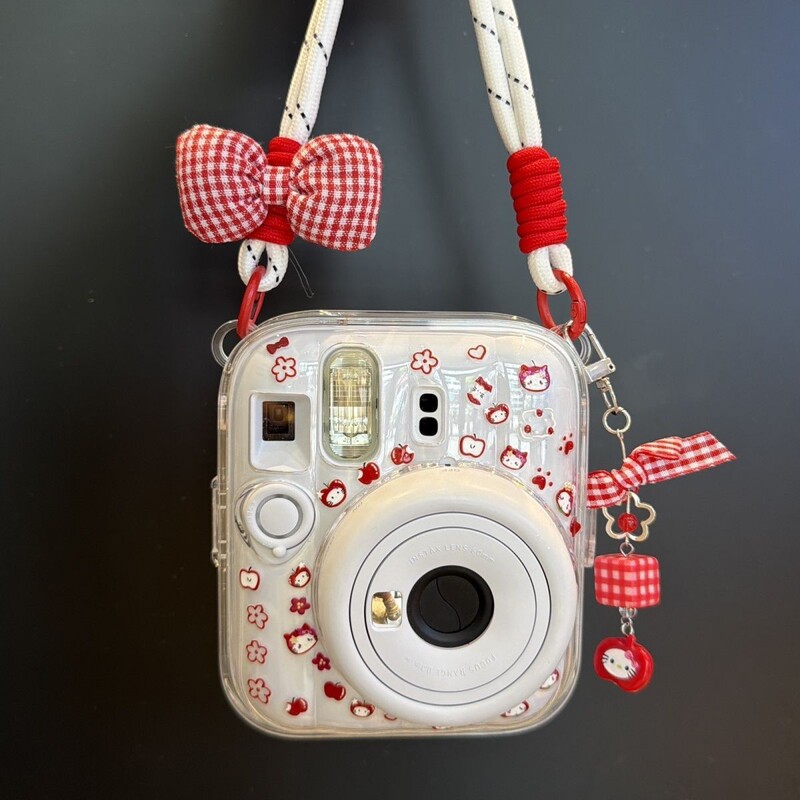 mini13/12 mobile phone case universal instax instant camera hard shell protective case with chain