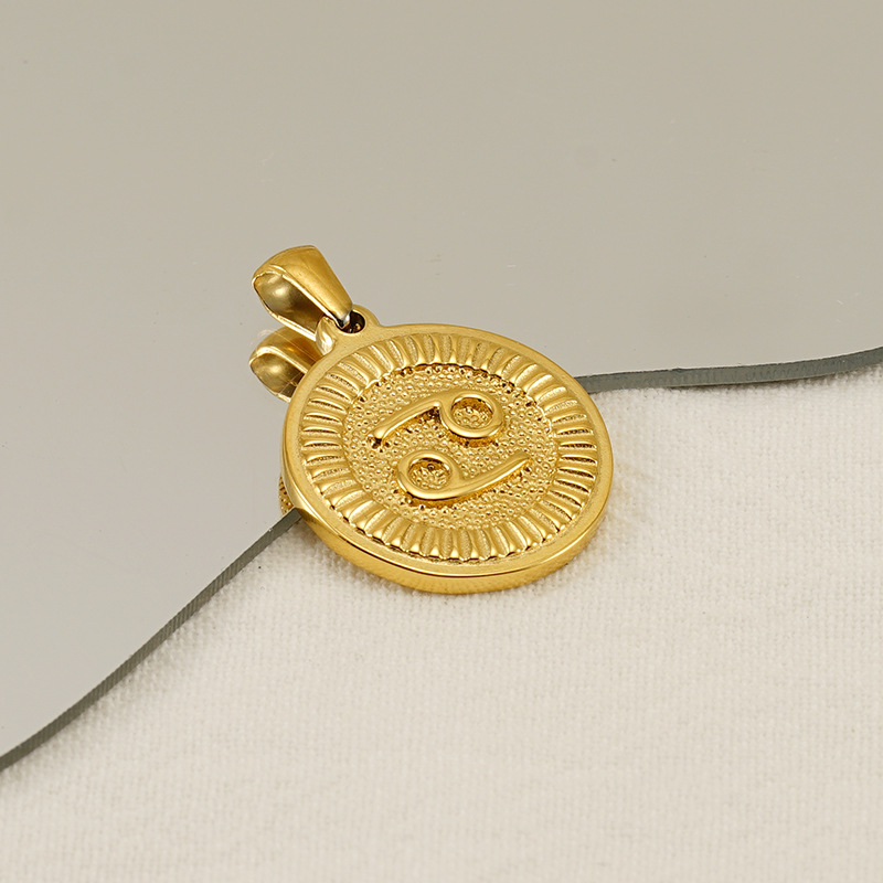 304 Stainless Steel Material 20mm 304 Stainless Steel 18K Gold Plated Constellation Pendant