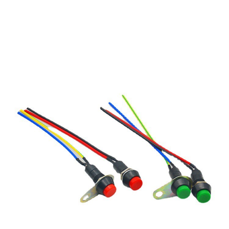 Accesorios de modificación de motocicleta cuerno de coche eléctrico interruptor de faros conjunto de botón de bloqueo interruptor de botón pequeño libre de bloqueo