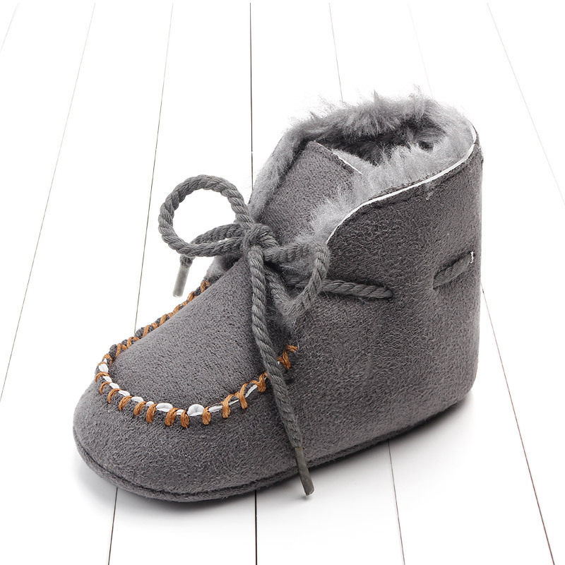 Winter cotton boots 0-1 year old male and female with plush insulation snow soft soled baby walking shoes 2245_voghion.com