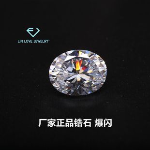 Source factory wholesale super shiny white stone gem egg shape oval white colorless zircon naked stone CZ drill