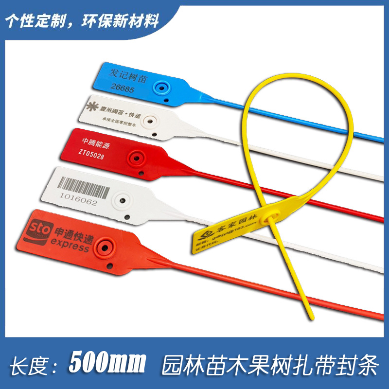 园林苗木果树花场物流集装箱拉紧防篡改标签标牌塑料封条扎带