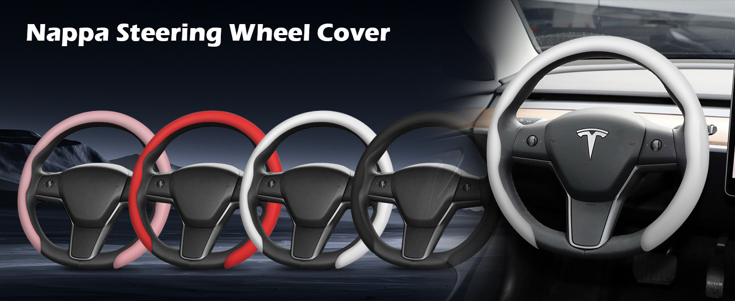 5Dnappa Leather Steering Wheel Cover 38.1cm Universal Non-Slip Wear-Resistant Upgraded Driving Experience Factory Supports Cross-Border Sales