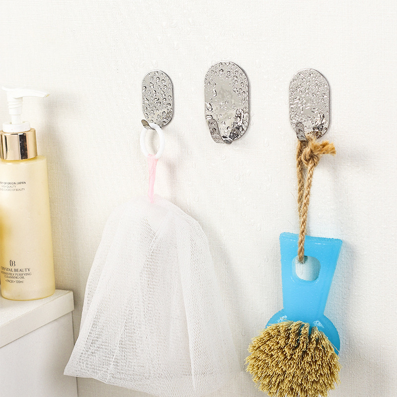 Hook Strong Adhesive Stainless Steel Kitchen Bathroom Towel Clothes Hook Strong Punch-free Wall Hanger Hook