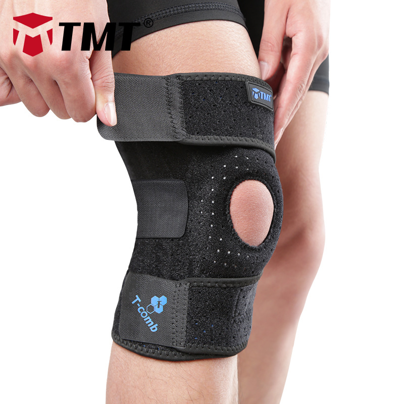 TMT运动护膝户外篮球跑步登山用品健身护膝户外四弹簧支撑薄专业