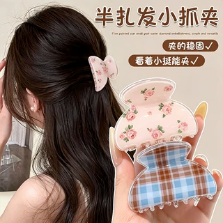 甜美气质发夹女外出氛围感迷你抓夹小众设计感后脑勺半扎发鲨鱼夹
