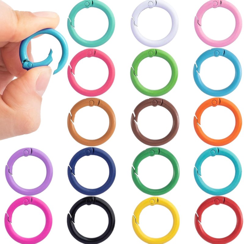 国境を越えた売れ筋ソース DIY アクセサリー工場カラーペイントリングスプリングリングキーリングカラビナ亜鉛合金|undefined