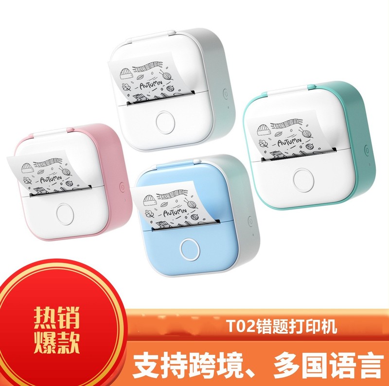 海外版t02家庭用ミスミニポケット携帯bluetoothラベル写真手帳サーマルプリンタ|undefined