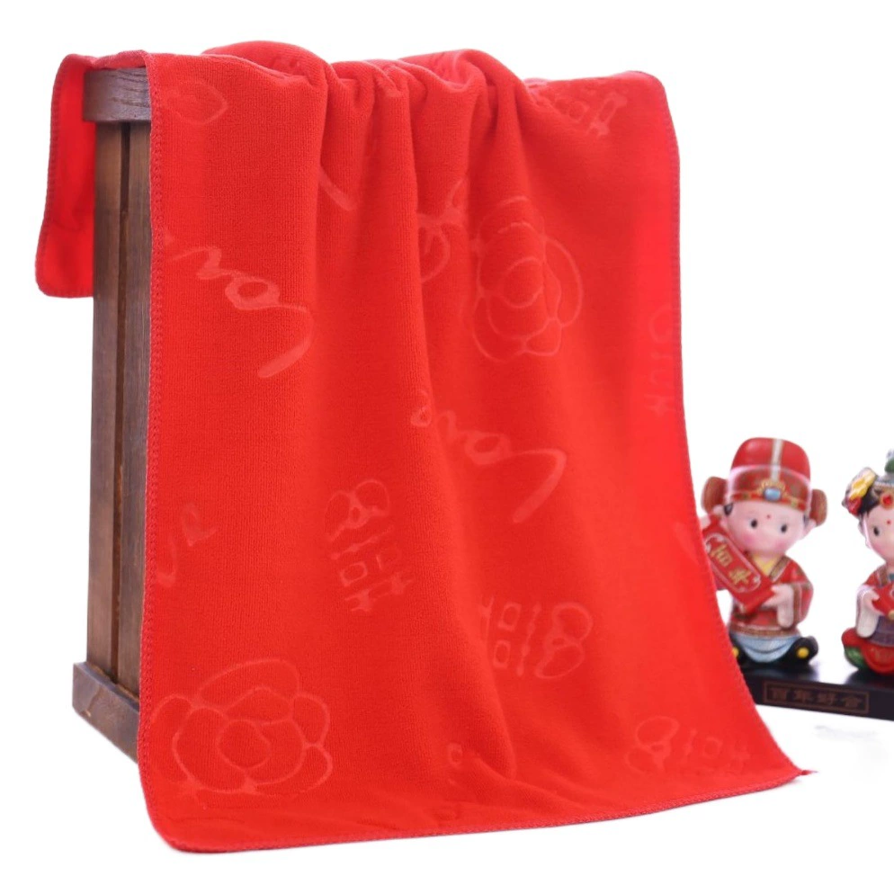 80 грамм утолщенное красное тисненое полотенце оптом свадебное Подарочное полотенце не Хлопковое полотенце