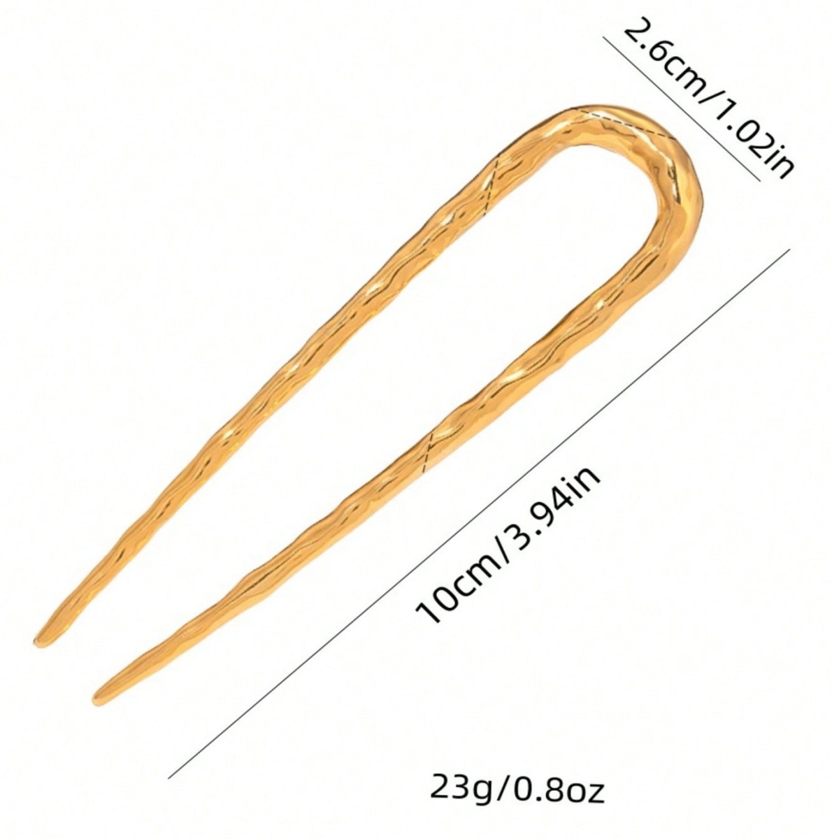 Clásico europeo y americano de alto nivel 18k pinzas de cabello de metal simple en forma de U, pinzas de cabello de tendencia líquida, pinzas de joyería