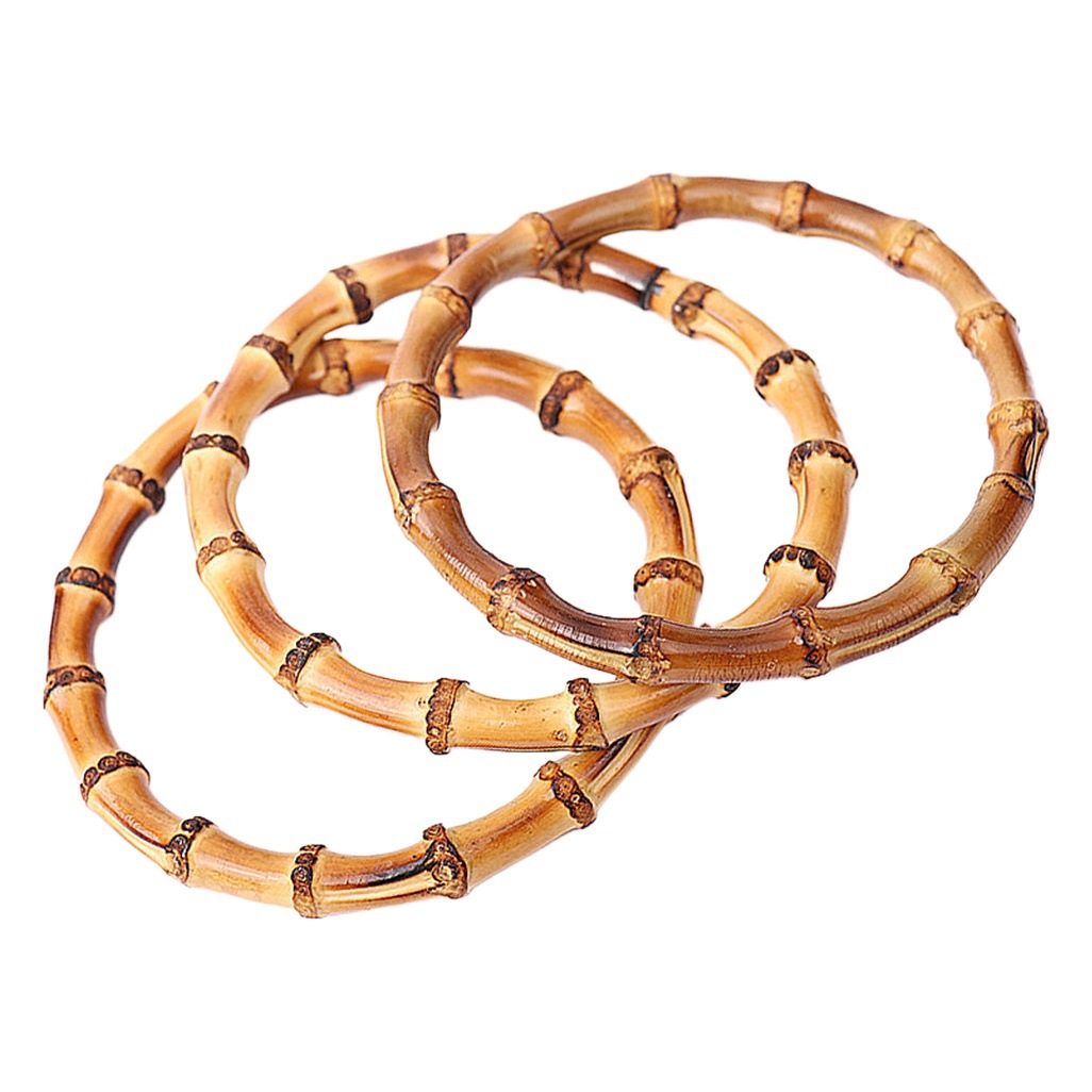 Rough Round Bamboo Handle, Bamboo Handle, DIY Handmade Gift Box Door Hanger, Carrying Ring, Wooden Bamboo Ring, Bamboo Joint Handle