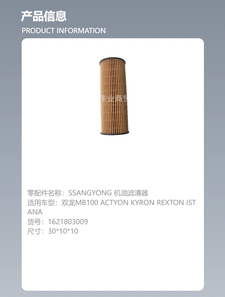 1621803009 Oil Filter for SsangYong MB100 ACTYON KYRON REXTON ISTANA