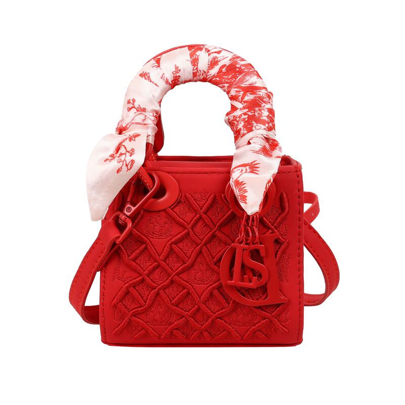 重工業刺繍多用途ダイアナ妃バッグ新しいファッションシルクスカーフハンドバッグ女性のハイエンドショルダーメッセンジャーバッグクロスボーダー|undefined
