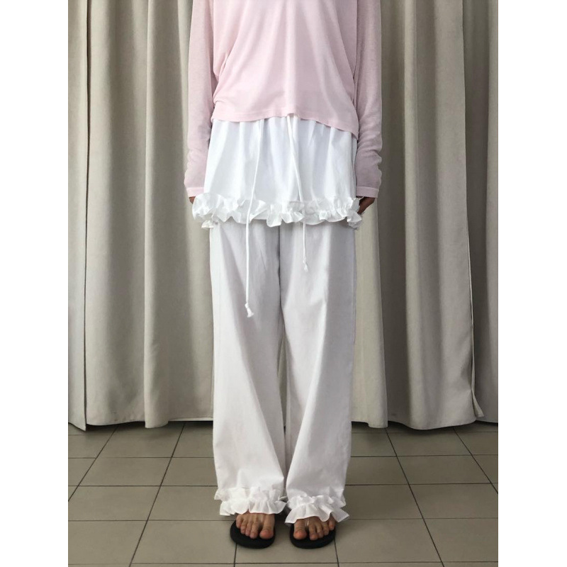 New Summer Korean Design Style Ruffled Hem Faux Two-Piece Short Skirt + Elastic Waist Long Pants Japanese Style for Girls New Summer Korean Design Style Ruffled Hem Faux Two-Piece Short Skirt + Elastic Waist Long Pants Japanese Style for Girls