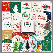 50张圣诞节涂鸦贴纸卡通圣诞老人Christmas原创贴画节日装饰防水
