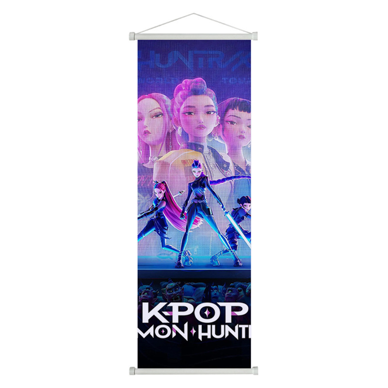 K-POP：猎魔女团挂画卷轴海报电影动漫周边布画客厅卧室装饰画|undefined