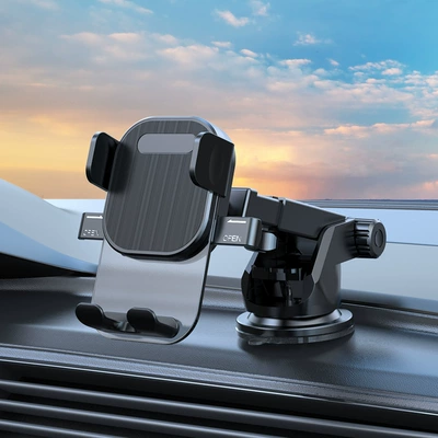 Adjustable Navigation Bracket, Car phone holder - telescopic-base-black-brushed-pattern