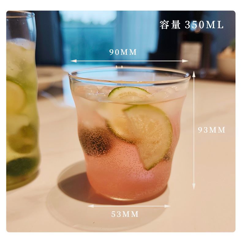 Tazas de vidrio de alto silicio de borosilicato de hielo taza de café americana bebida fría taza de bebida fría transparente taza de jugo de burbujas de boca ancha taza al por mayor