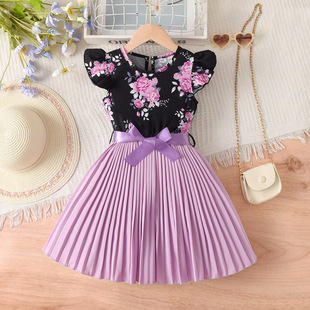 �羳Ůͯ�B��ȹ��ɫ����ȹƴ�Ӻ�ɫ�w�����»���ӡ�����ļ�Ůͯȹ