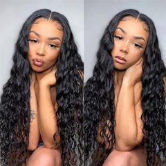 Cross-border Foreign Trade: Black Middle-Parted Long Curly Wigs in European and American Styles, African Afro-style Wigs, Synthetic Fiber, High-Temperature Resistant Hairpieces—Available on AliExpress
