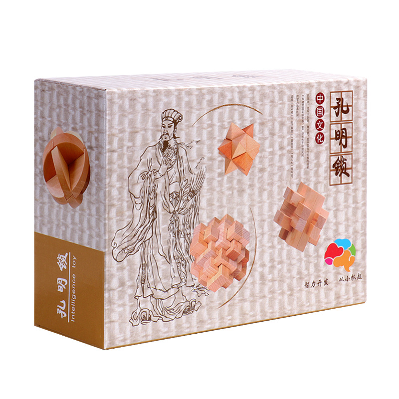 Juguete de madera educativo Kong Ming bloqueo Luban bloqueo traje de la escuela primaria de los niños conjunto completo de desarrollo de inteligencia desbloquear juego