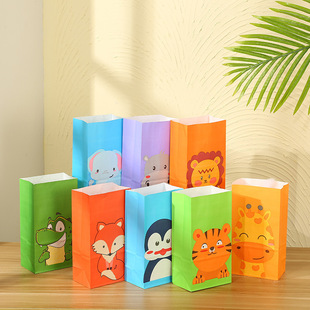 Cartoon candy bag food bag Kraft paper tote bag custom party gift gift tote bag candy packaging