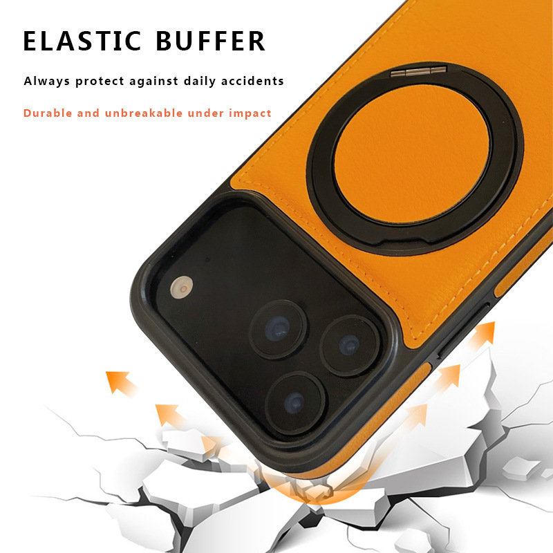 iPhone17promax 回転スタンド携帯電話ケース 360 度磁気ビジネスプレーンレザー落下防止保護カバーに適しています。|undefined