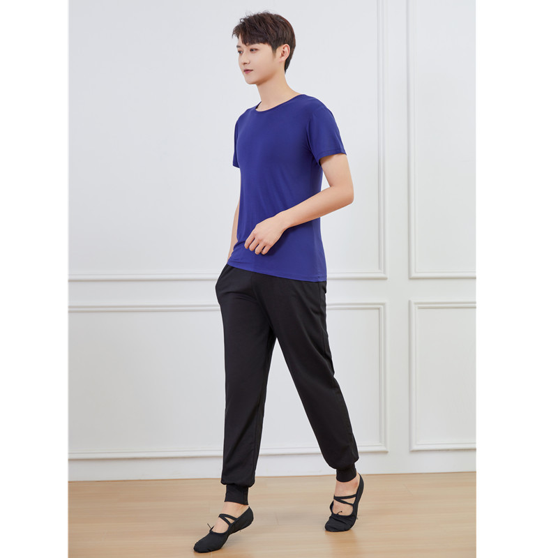 Men's navy blue round neck (short sleeve) + turnip pants