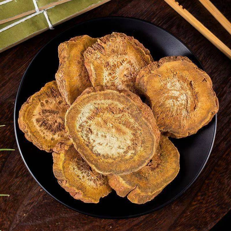 Da Huang Slices (Rheum palmatum) — Dried Rhubarb Root Decoction Pieces, Sichuan Origin 500g specifications