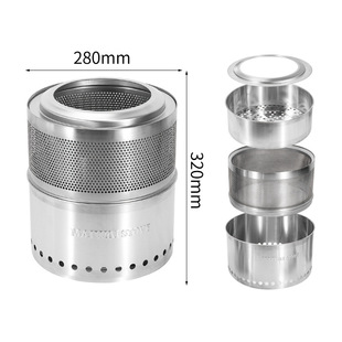 Outdoor camping firewood stove medium detachable stainless steel stove CampStove courtyard heating stove mw D228A