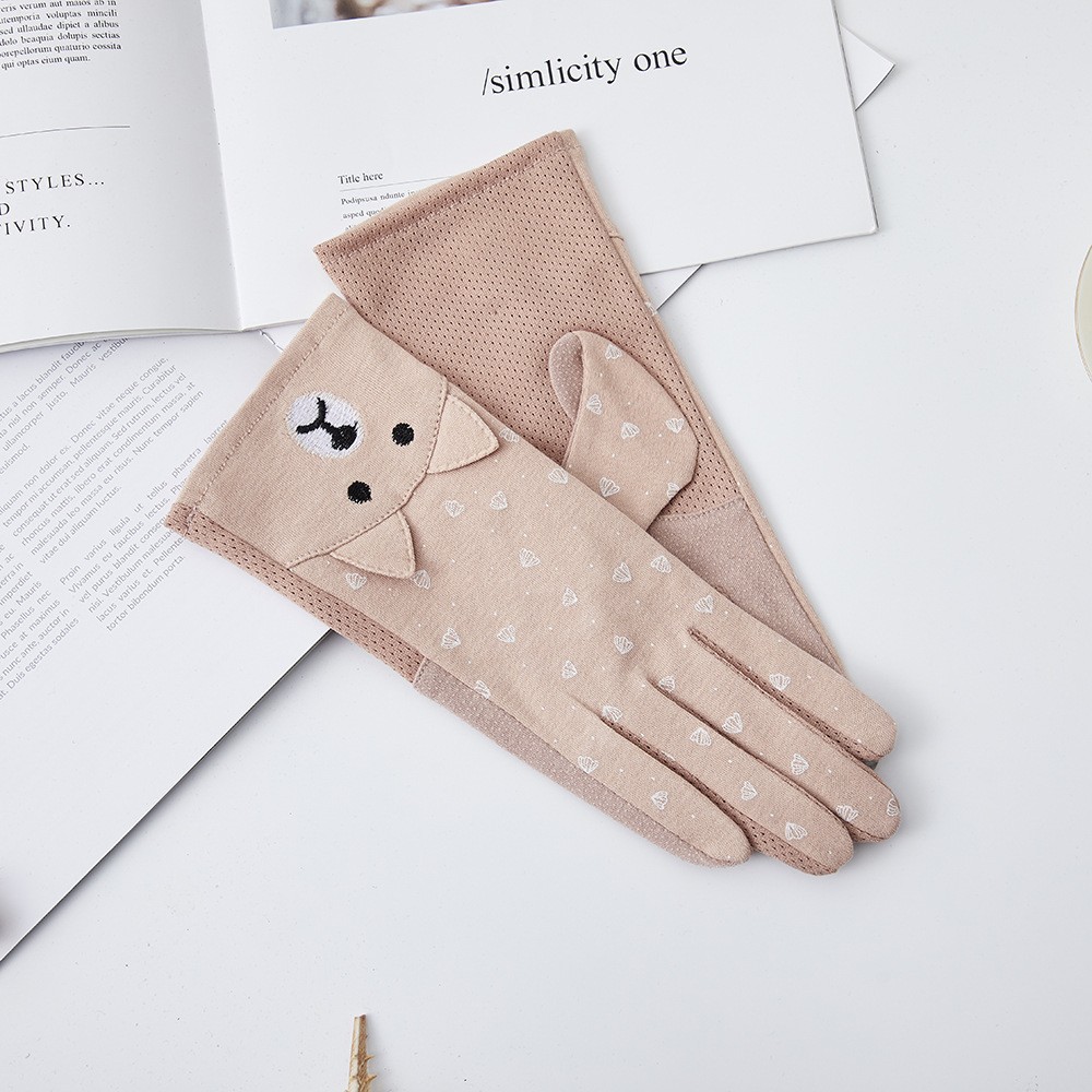 Guantes de protección solar para mujer nueva primavera y verano conducción estilo coreano encaje arco montar antideslizante guantes de pantalla táctil delgada