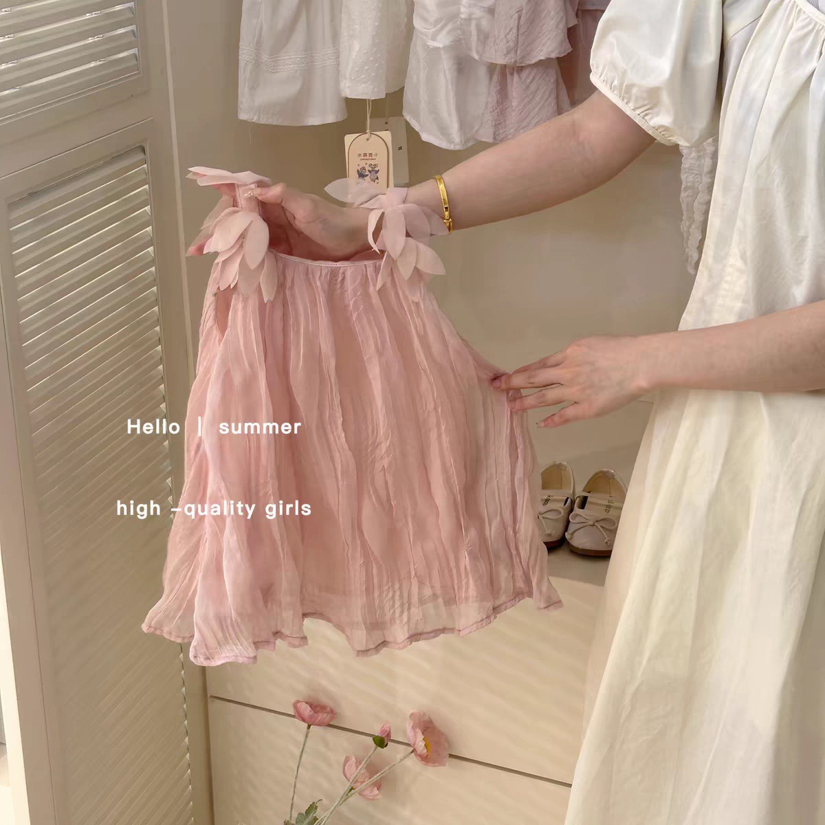 Vestido de ropa para niños Xianning Seven, vestido de hadas rosa para niñas, vestido de princesa dulce para bebés de verano, falda de tirantes sin mangas