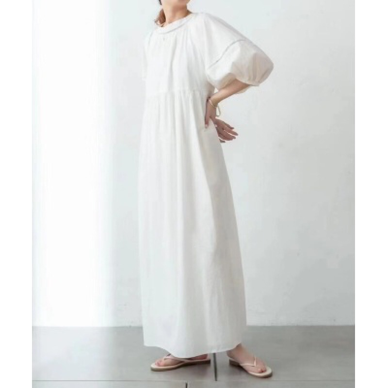 2023 Summer New Japanese Style Ultra-long Loose Two-sided Dress with Lantern Sleeves