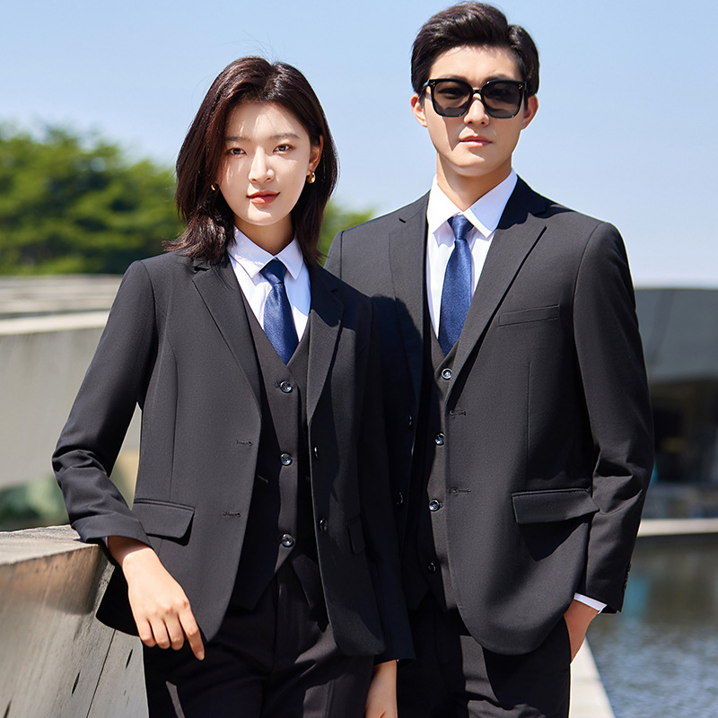 Professional Suit Set Men's Royal Blue Formal Coat Sales Department Sales Work Clothes 4S Shop Tooling Bank Suit