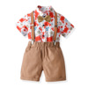 Cartoon short sleeve T-shirt for boys, suspenders, children's set, summer cardigan, dress, 2022