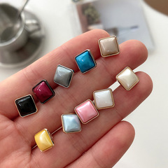 Yisen ESSTUDIO Slim Edge Square Metal Button Gold Edge Gun Edge Silver Edge Colorful Wool Cardigan Button