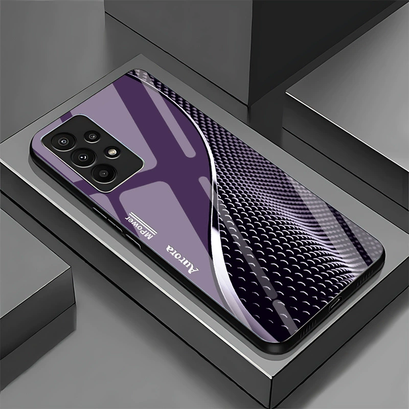 Samsung, compatible glass phone case, mirror effect, 36, business version, fall protection