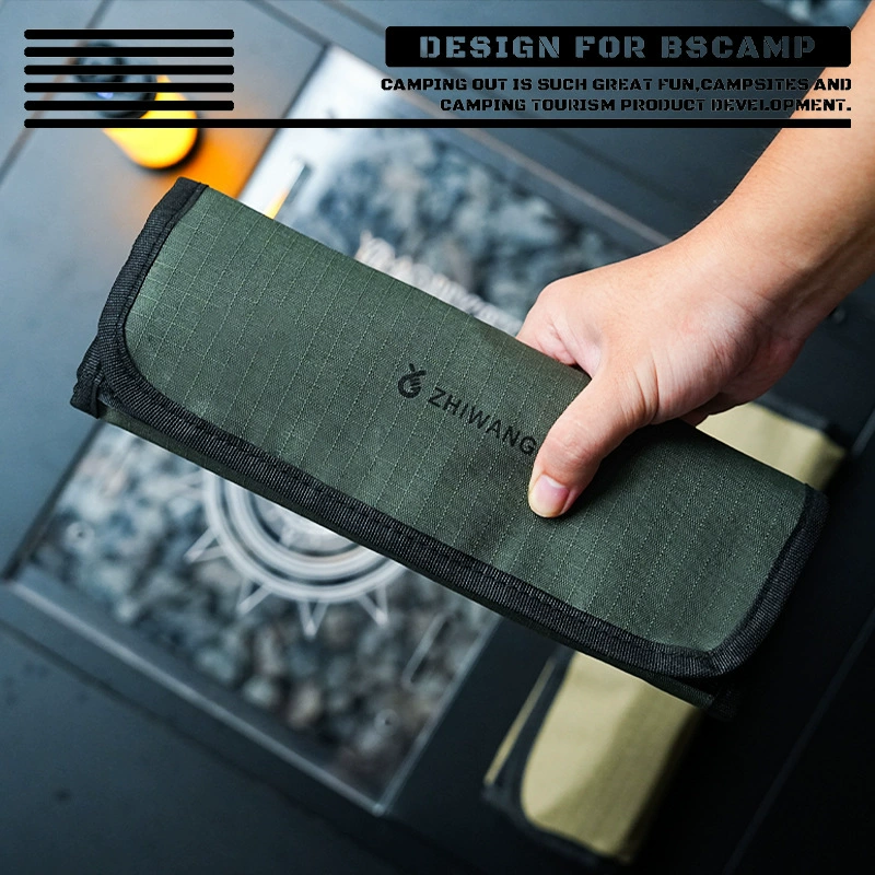 Travel tableware, set, capacious storage bag stainless steel, (Cross-border trading), oxford cloth