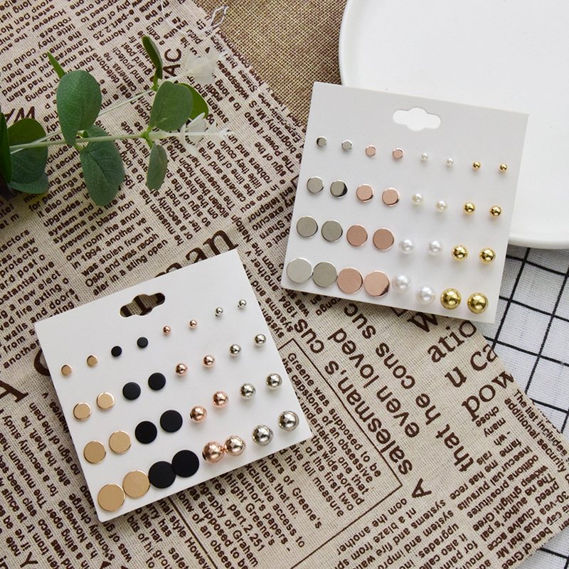 Fashion Round Alloy 16 Pairs Of Earrings Set Wholesale display picture 1