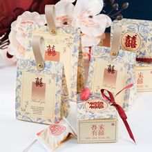 2025新款喜糖盒结婚高级感婚礼小众糖盒喜糖包皮质手提喜糖空盒